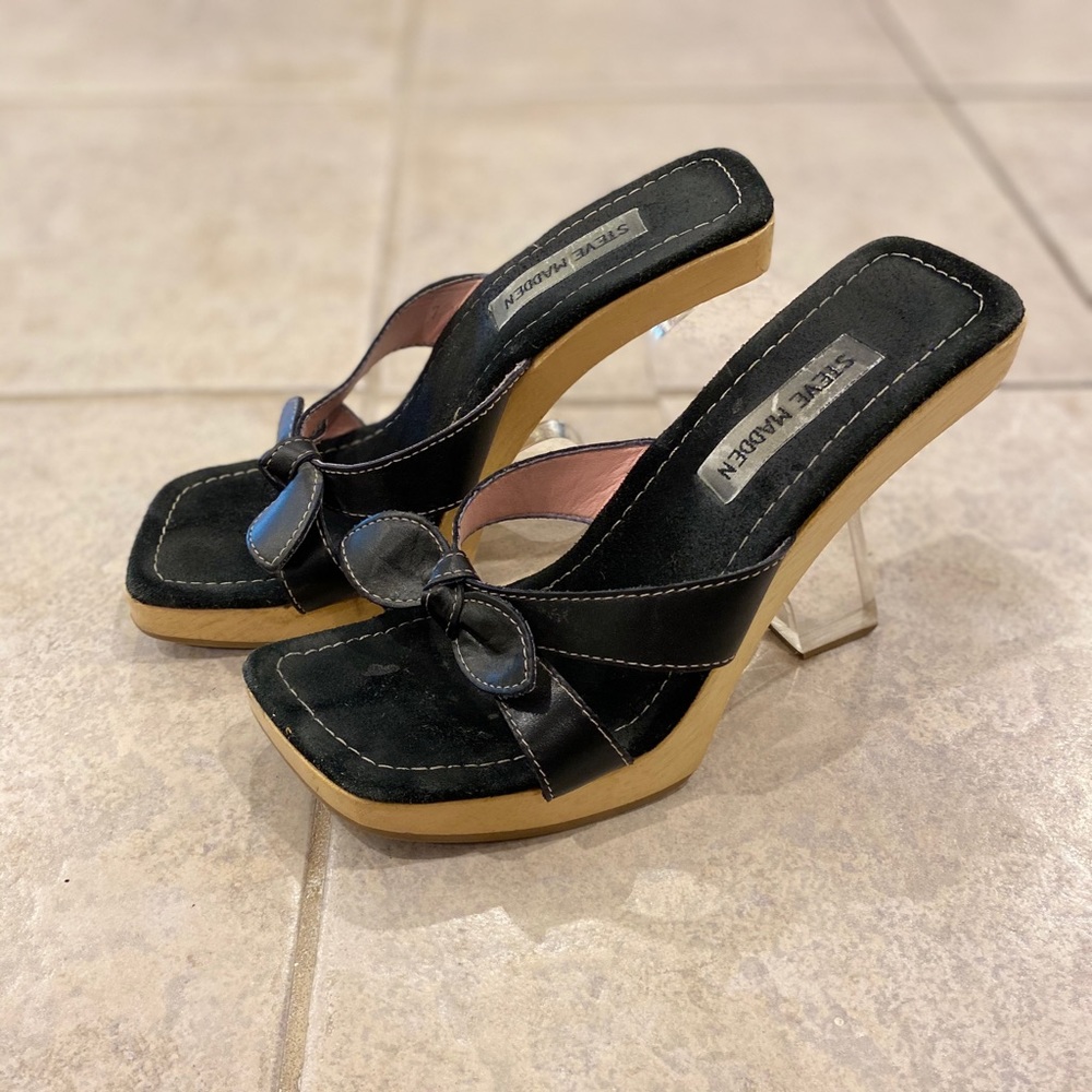 Steve Madden lucite heel sandal